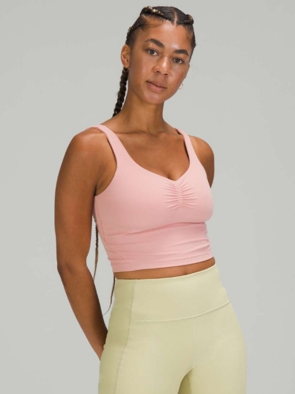 Lululemon Align Gathered-Front Tank Top Pink Puff size 14